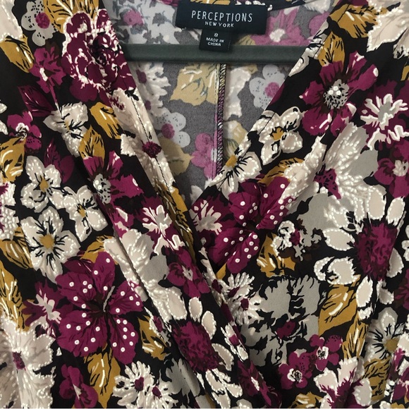 Perceptions Women's Short Sleeve Floral Fit And Flare Midi Dress. Size: 8 - Picture 2 of 8